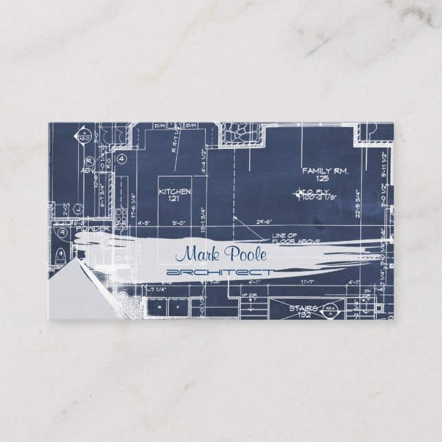 PixDezines chalkboard architect blueprints Business Card (Front)