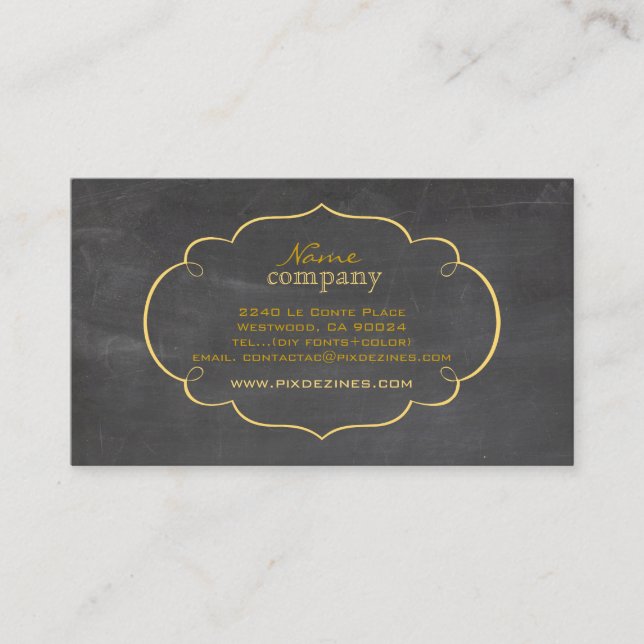 PixDezines chalkboard+scrolls frame Business Card (Front)