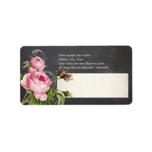 PixDezines chalkboard+vintage roses Label