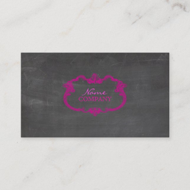 PixDezines chalkboard+whimsy frame Business Card (Front)