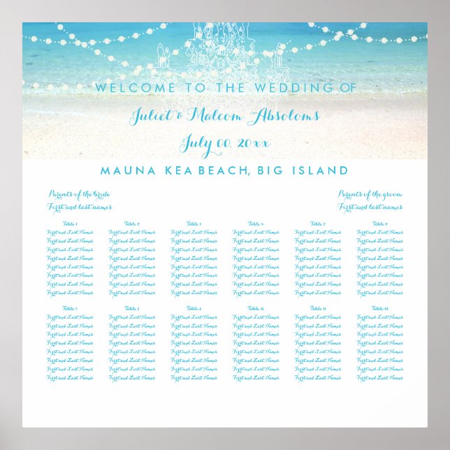 PixDezines Chandelier/Beach/Seating Chart (Front)
