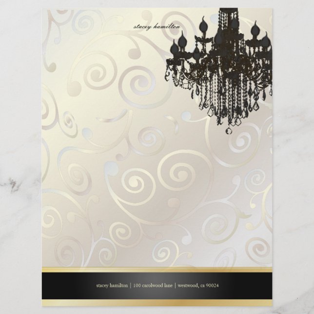 PixDezines Chandelier cupcakes swirls/pearly white Letterhead (Front)