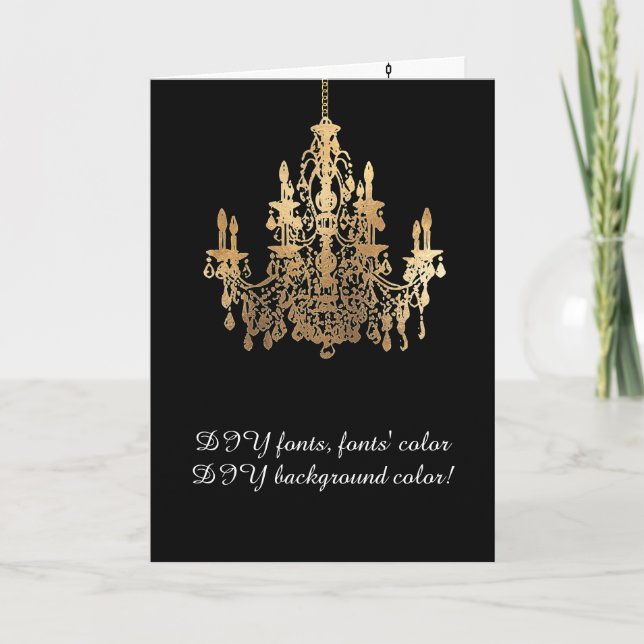PixDezines Chandelier/DIY background colour Thank You Card (Front)