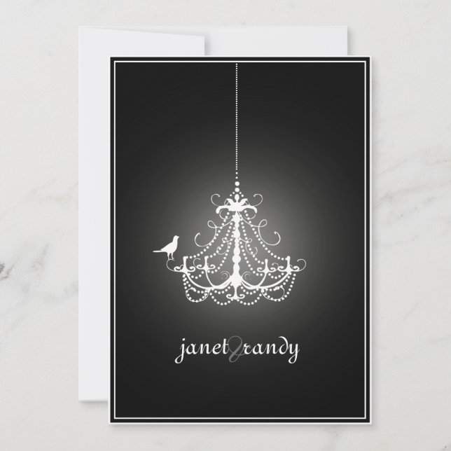 PixDezines chandelier/DIY event+background colour Invitation (Front)