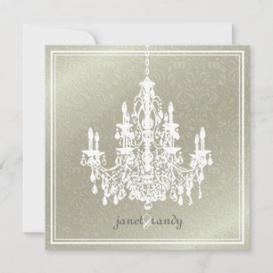 PixDezines Chandelier+Fidora Damask background Invitation