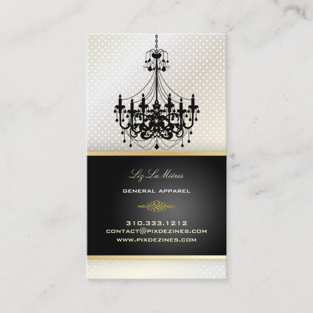 PixDezines Chandelier /pearly dots Business Card (Front)