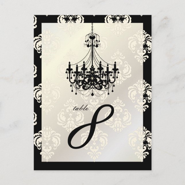 PixDezines Chandelier+Rossellini Damask Postcard (Front)