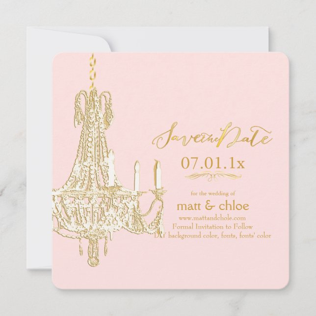 PixDezines chandelier/save date/diy background Save The Date (Front)