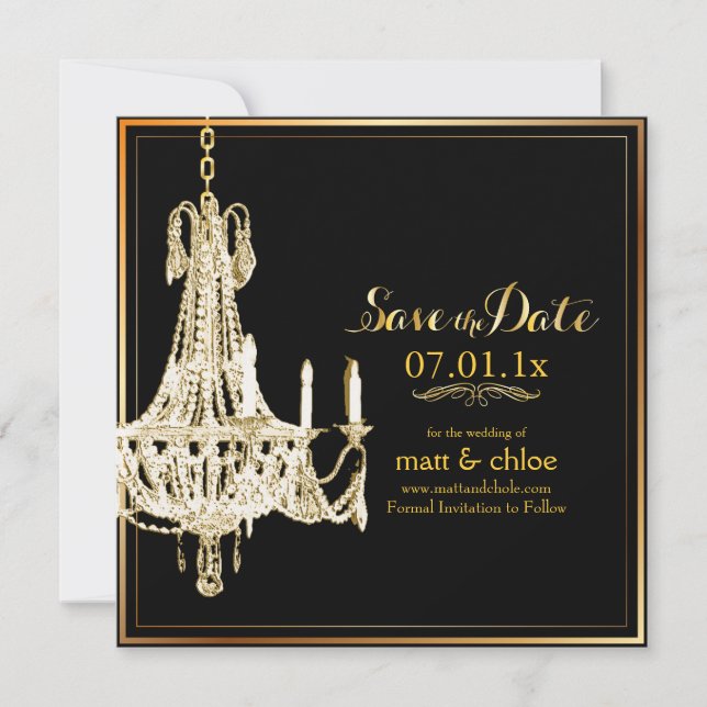 PixDezines chandelier/save date/diy background Save The Date (Front)