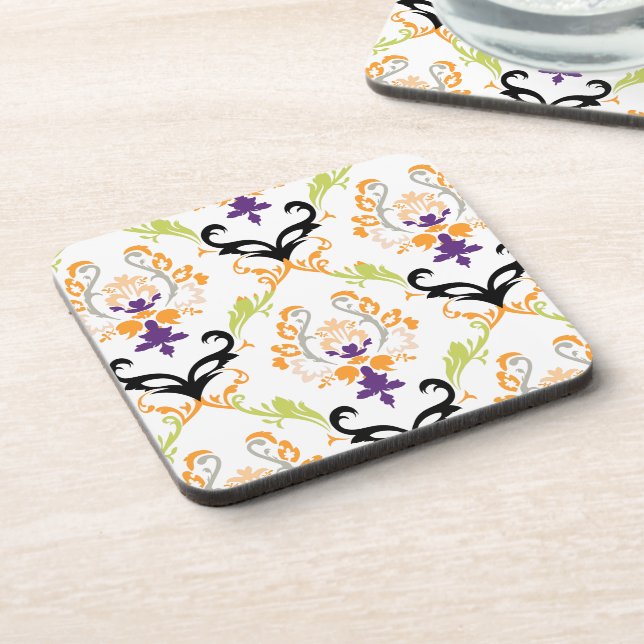 PixDezines Chantal Damask/DIY background colour Coaster (Left Side)