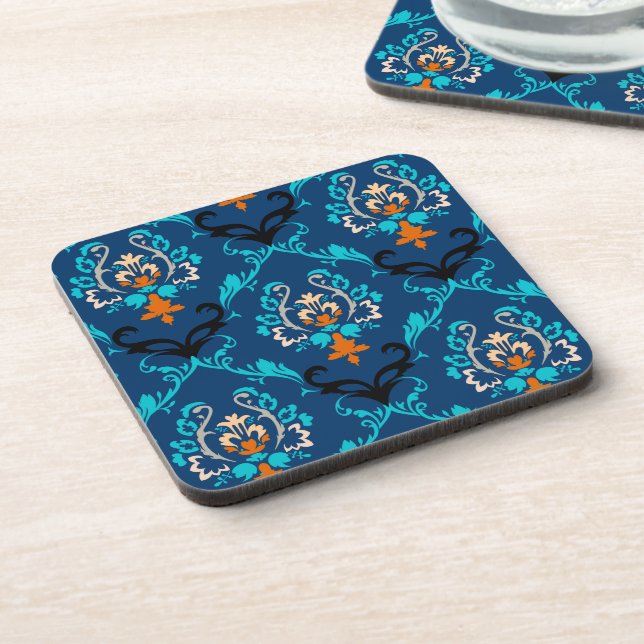 PixDezines Chantal Damask/DIY background colour Coaster (Left Side)