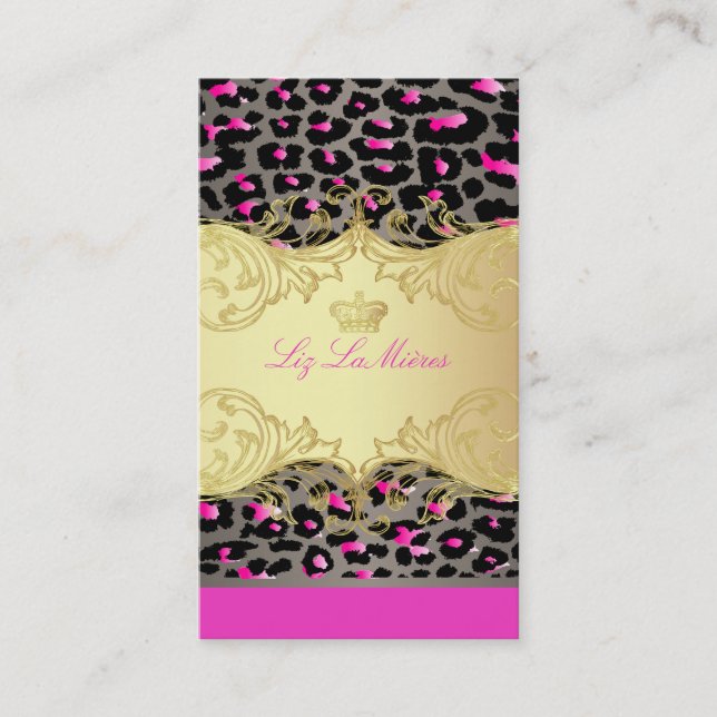 PixDezines cheetah spots/diy background colour Business Card (Front)