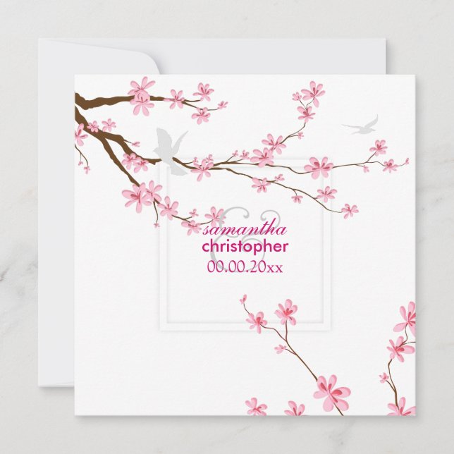 PixDezines Cherry blossom/diy background Invitation (Front)