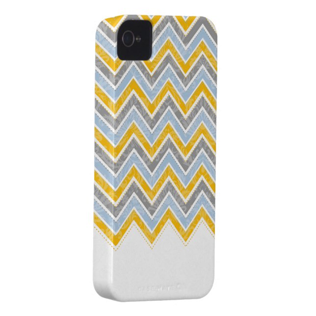 PixDezines Chevron Blue+Yellow Case-Mate iPhone Case (Back/Right)