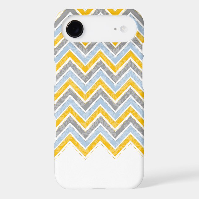 PixDezines Chevron Blue+Yellow Case-Mate iPhone Case (Back)