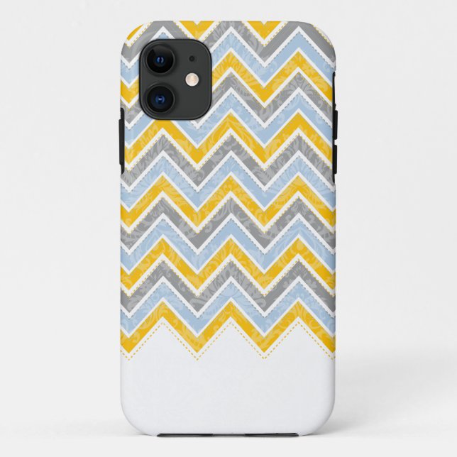 PixDezines Chevron Blue+Yellow Case-Mate iPhone Case (Back)