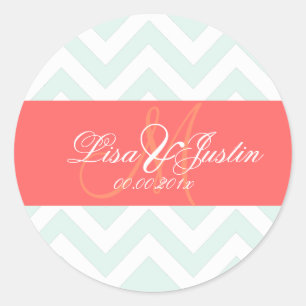 PixDezines chevron/diy colours Classic Round Sticker