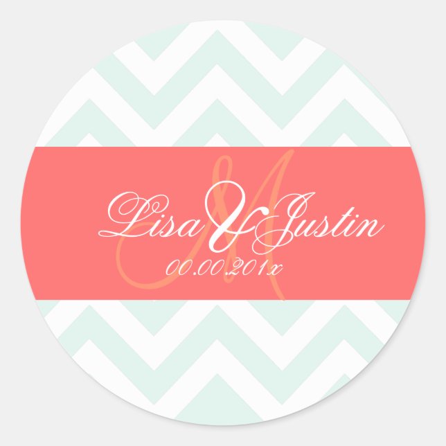 PixDezines chevron/diy colours Classic Round Sticker (Front)