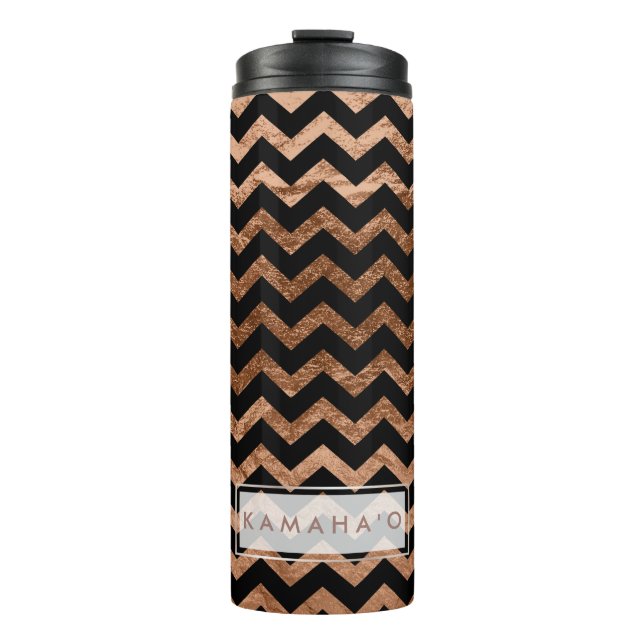 PixDezines Chevron/Faux Metallic Copper Thermal Tumbler (Front)