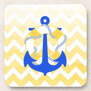 PixDezines chevron/nautical/watercolor Coaster