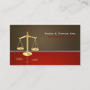 PixDezines CHIC ATTORNEY/BROWN+RED Business Card