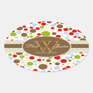 PIxDezines Christmas Floating Dots/DIY colours! Oval Sticker