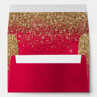 PixDezines Christmas Red, Gold Glitter Confetti