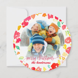 PixDezines Christmas Watercolor/Holiday Photo Holiday Card