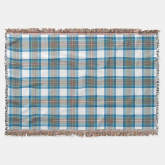 PixDezines clan stewart tartan blue orange Throw Blanket