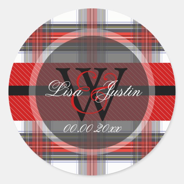 PIxDezines clan stewart tartan Classic Round Sticker (Front)