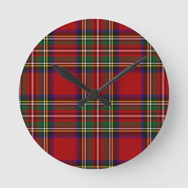 PixDezines clan stewart tartan Round Clock (Front)