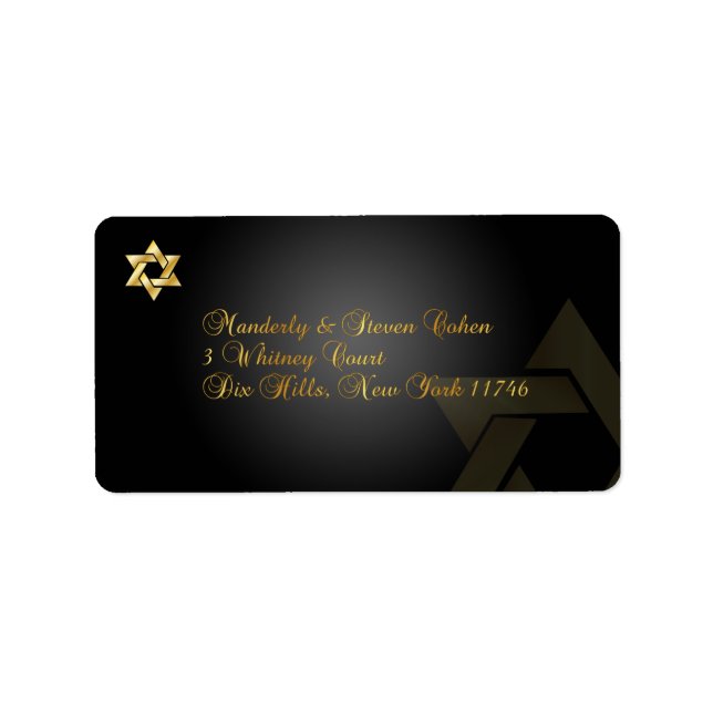 PixDezines Classic Bar Mitzvah/black+gold Label (Front)
