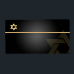 PixDezines Classic Bar Mitzvah/black gold/Shipping<br><div class="desc">PixDezines dazzled faux gold bar mitzvah stylish return address labels / stickers DIY colour,  accented with star of david. 

Copyright © 2010-2016 PixDezines.com™ and PixDezines™ on zazzle.com.  All rights reserved.</div>