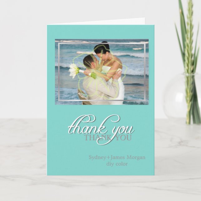 PixDezines classic DIY colour/Photo Thank You card (Front)