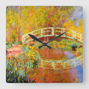 PixDezines Claude Monet water lily at giverny Square Wall Clock