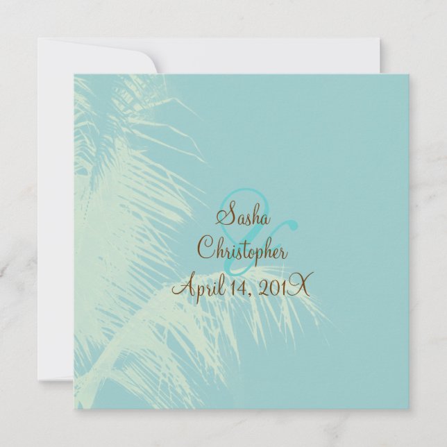 PixDezines coconut leaves silhouette/diy colour Invitation (Front)
