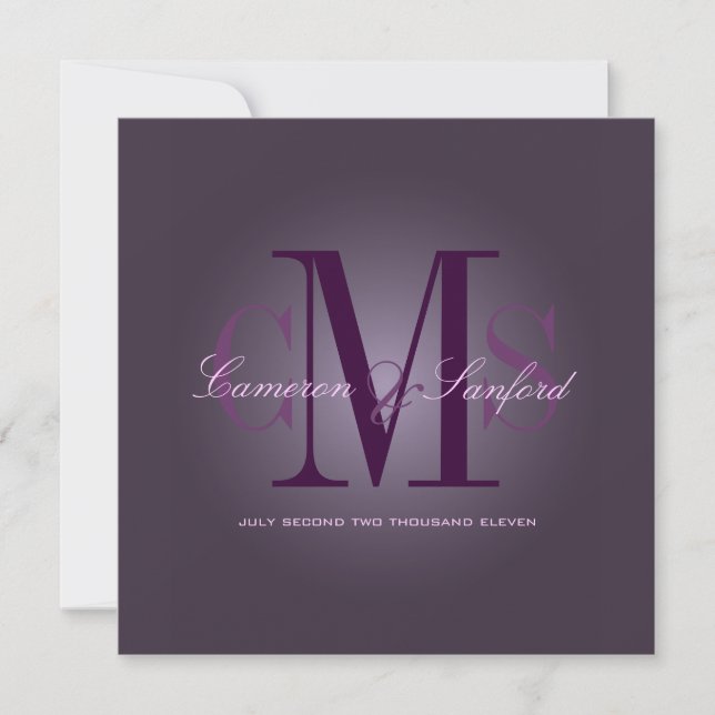 PixDezines Contemporary + classy/plum Invitation (Front)