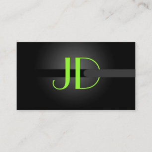 PixDezines Cool Neon Lights Monogram Business Card