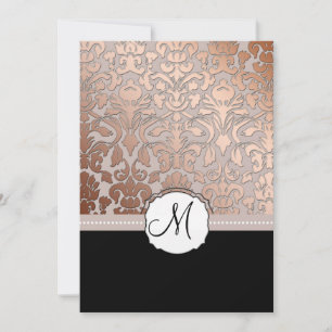 PixDezines copper damask/diy background taupe Invitation