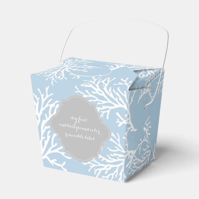 PixDezines coral/DIY background colour Favour Box (Front Side)