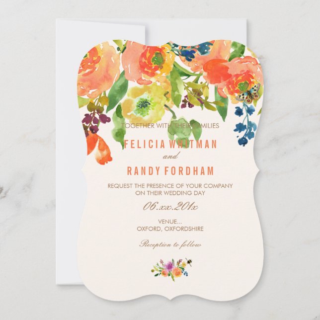 PixDezines Coral Ranunculus/DIY background Invitation (Back)