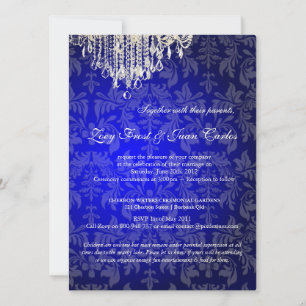 PixDezines crystal chandelier/baroque damask Invitation