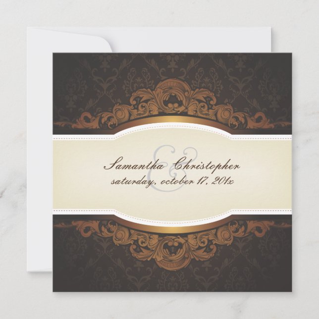 PixDezines Cubana Damask Invitation (Front)