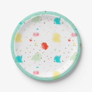 PixDezines Cupcake Sprinkles/Faux Gold Paper Plate