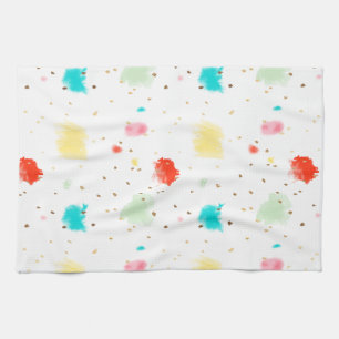 PixDezines Cupcake Sprinkles/Faux Gold Tea Towel