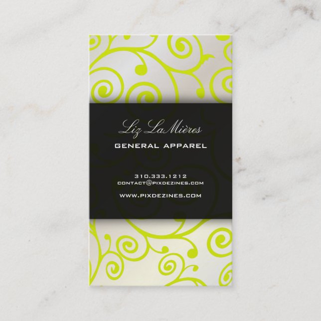 PixDezines cupcakes swirls + green peridot Business Card (Front)