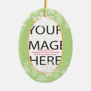 PixDezines Custom Photo Frame/DIY colours Ceramic Ornament