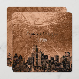 PixDezines Dallas Sketched/faux copper background Invitation