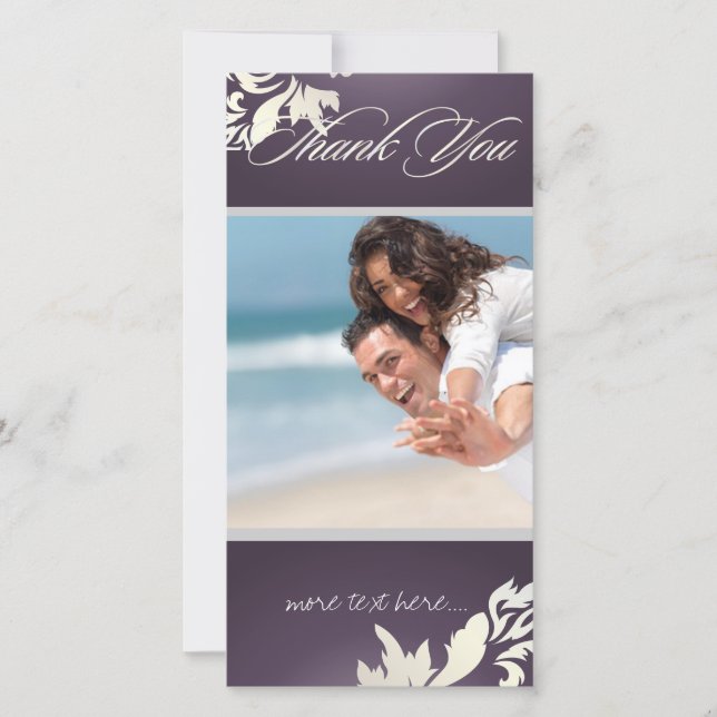 PixDezines Damask 12 Photo Thank You (Front)