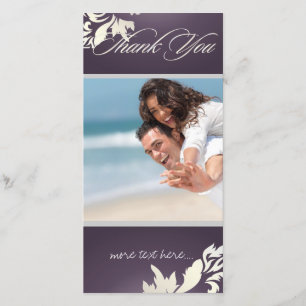 PixDezines Damask 12 Photo Thank You Card